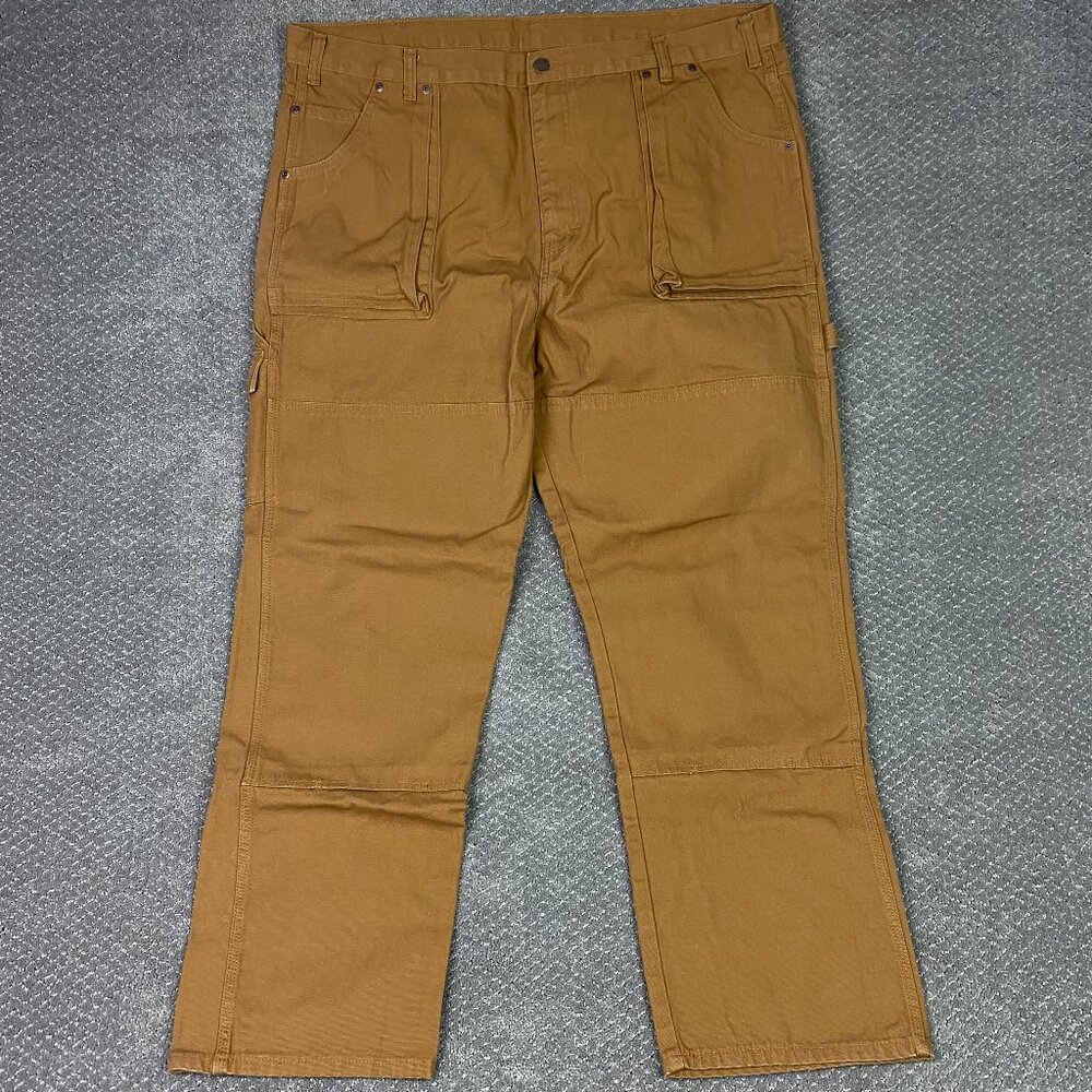 Dickies Double Knee Carpenter Pants Men's 44 x 32 Brown Tan Workwear Duck Canvas